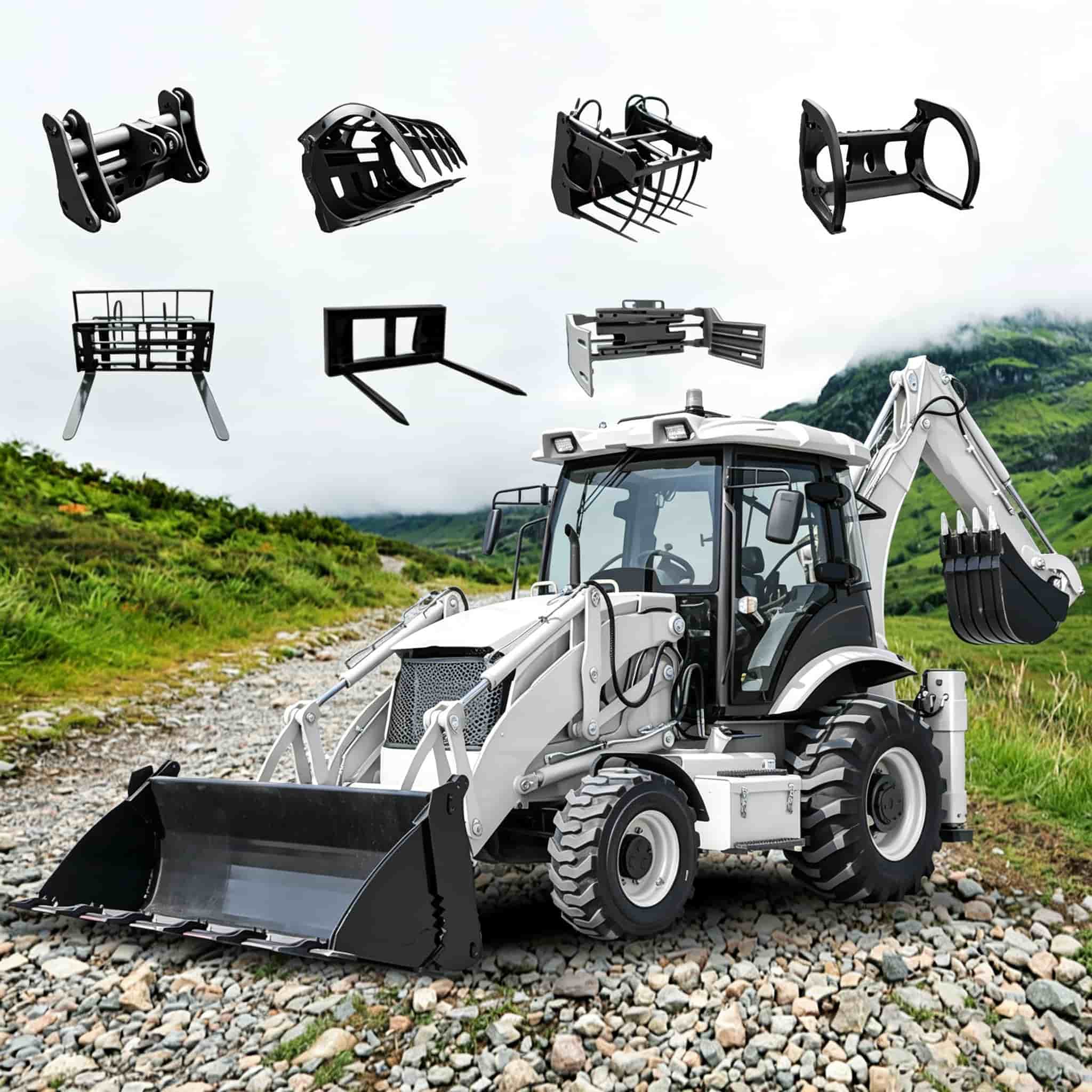 Tractor Backhoe - Escavatore con caricatore posteriore certificato CE